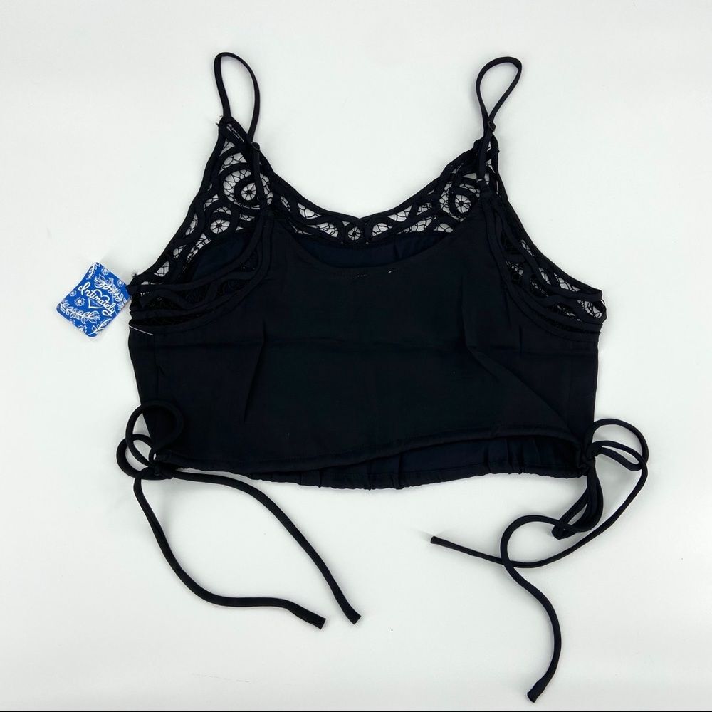 Free People Intimately Black Blouson Satin Brami Crop Camisole XS - Picture 6 of 13